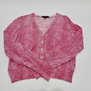 Banana Republic Pink Snakeskin Pattern Cardigan W Medium